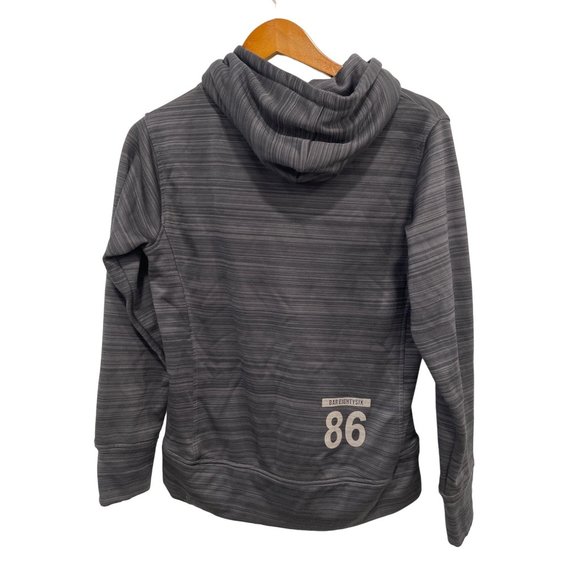 J. America Bull Steer Roping Head Pullover Hoodie Womens S Stripe Gray Polyester - Picture 2 of 7